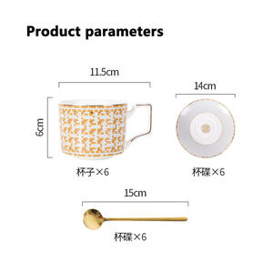 Vente en gros de service à thé de luxe en céramique haut de gamme, tasse à café et soucoupe - Product Image 6