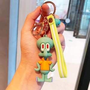 SpongeBob Patrick Star Cartoon Kawaii 3D PVC Anime Keychains <b>Car</b> Bag Keyring Gift Rubber Custom Figure Silicone Rubber Keychain - Product Image 4