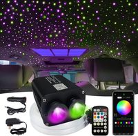 Kit d'éclairage LED à fibres optiques PMMA 20W à double port, avec changement de couleur, effet ciel étoilé scintillant