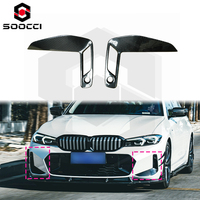 TAKD - Aérations latérales de pare-chocs avant en fibre de carbone sèche, garnitures de feux antibrouillard, couvercles de feux antibrouillard pour BMW Série 3 G20 G21 LCI 330i M340i 2023-UP