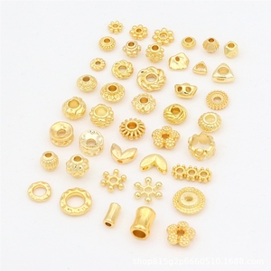 18k 골드 색상 보존 스팽글 라운드 플라워 스탠드 비즈 팔찌 DIY 목걸이 및 액세서리 D93 - Product Image 2