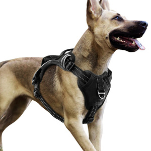 Harnais pour chien en nylon réglable, couleur unie, design réfléchissant, style sportif pour grands chiens - Product Image 1