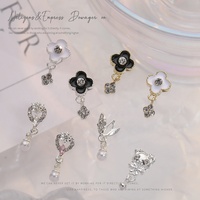 Accessoires de nail art de luxe en alliage style influenceur Paso Sico, avec pampilles papillon, strass rose étincelant, nœuds et perles en forme de cœur