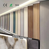Panneau mural en PVC avec placage de bois de bambou et feuille de cristal de carbone imperméable, conception personnalisée OEM/ODM 1220*2440*8mm