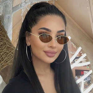 2026 Fashion Retro Women Oval <strong>Pink</strong> Sunglasses Vintage Cat Eye Metal UV400 Outdoor Hip Hop <strong>Party</strong> Sun <strong>Glasses</strong> - Product Image 5