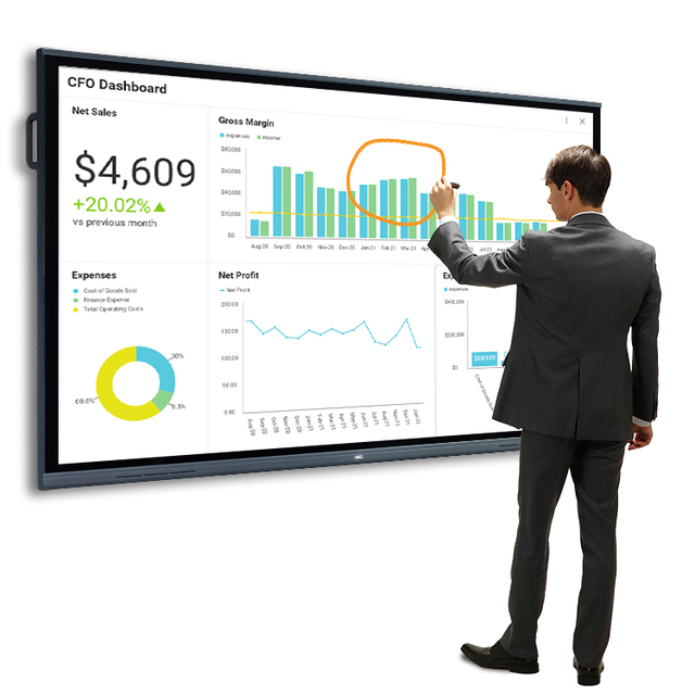 55/65 Inch Infrared Touch Screen Interactive Panel 4k Lcd Uhd Display Smart Board Interactive Whiteboard for Education