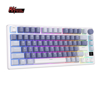 Clavier mécanique sans fil ROYAL KLUDGE RK M75 RGB Gasket Gaming, disposition 75 %, 81 touches avec écran OLED intelligent et bouton rotatif