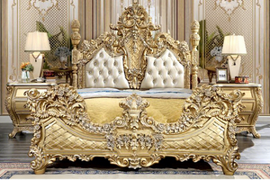 Meubles de chambre à coucher de style royal moderne, couleur personnalisée, lit en teck sculpté, taille personnalisée, qualité supérieure durable, New York, États-Unis - Product Image 5