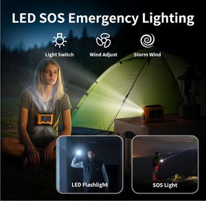 Socool ventilateur 14500MAh ventilateur multifonction avec <span class=keywords><strong>SOS</strong></span> lumière LED Portable Camping en plein air Clip taille ventilateur rechargeable - Product Image 5