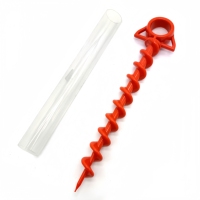 57482B-2 # piquets de tente de plage orange en plastique PC robuste avec couvercle transparent piquets et maillets de tente à usage extérieur