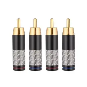 YYAUDIO High-end 8.5mm White Carbon Fiber Gold Pated RCA Plug for Audio & Video