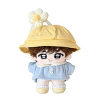Peluche personnalisée, poupée de dessin animé, garçon, jouet en peluche, chapeau jaune, jouet bleu, cadeau