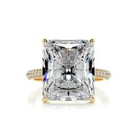 Luxuriöser 18K Gelbgold D-Farbe VS1 Großer Diamantschmuck Radiantschliff Labor-Diamant Verlobungsring mit IGI-Zertifikat