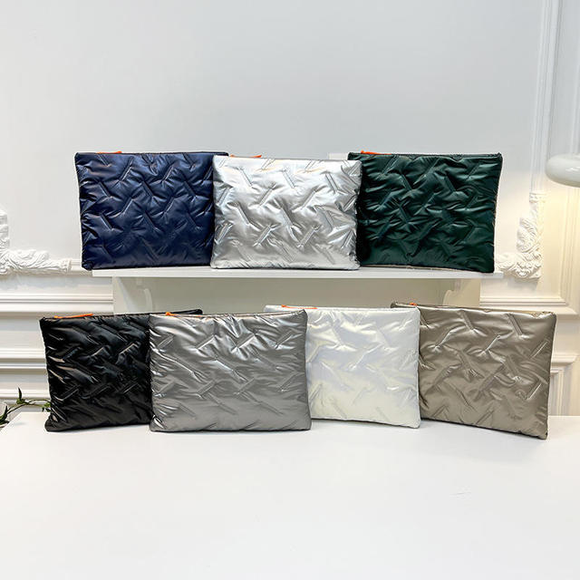 Custom Metallic Quilted Laptop Sleeve Zipper 14inch Notebook Computer Case Laptop Bag