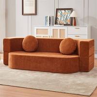 Sofá Cama Modular Moderno, Extensible y Convertible, Relleno de Esponja, con Funda de Lino Ecológico, para Apartamentos y Hoteles