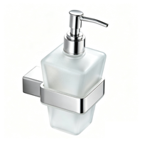 Distributeur de savon mural en acier inoxydable 304 brossé couleur bronze avec bouteille en verre dépoli pour salle de bain