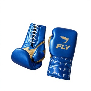 New Genuine Cowhide Leather Blue & Golden <b>Boxing</b> Sparring <b>Gloves</b> Made Of Genuine Cowhide Leather Laced Up <b>Boxing</b> Fight Gear - Product Image 1