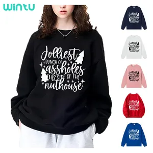 Wholesale Price Thick Jumpers Crew Neck Sweatshirt Christmas Sweater For Lady Terry