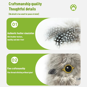 Jouet pour chat interactif rechargeable par USB, best-seller du fabricant, jouet pour chaton avec plume simulée, chant et toucher - Product Image 3