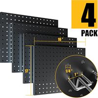 Lot de 4 panneaux perforés métalliques avec 50 crochets – Organiseur mural robuste et moderne pour garage et rangement de table