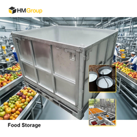 Bacs pliés métalliques de tomate de stockage industriel durable et réutilisable d'ingrédients alimentaires