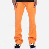 EDGE DENIM Pantalon en jean droit personnalisé pour hommes, orange
