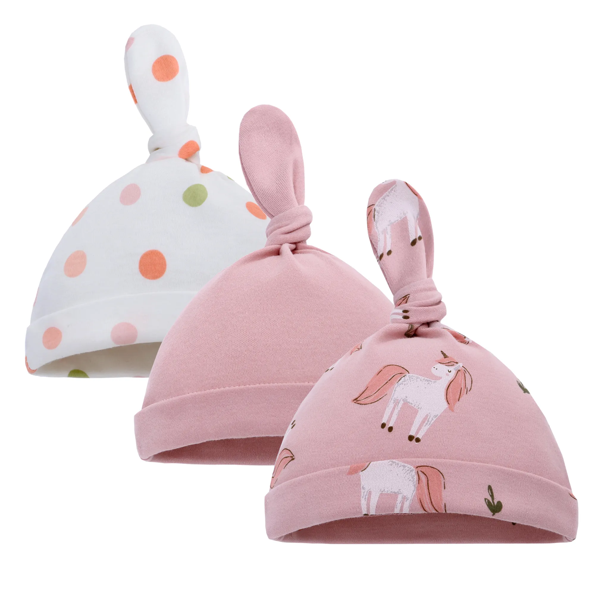 Bayi Topi 3 Pack Dicetak Bayi Topi untuk Anak Laki-laki dan Perempuan 100% Kapas Bayi Aksesoris Bayi Rajut Musim Dingin Beanies Tidur Topi