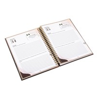 Cuaderno Espiral A5 con Cubierta Kraft, Diario con Logotipo Personalizado, 100 Hojas, Rayado Universitario, Encuadernación con Espiral Plana