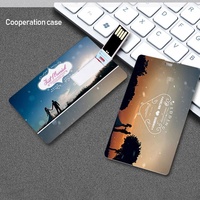 Flash drive USB Flash Disk OEM, Logo kustom stik kartu kredit 128MB 1GB 2G 4G 128GB U Disk