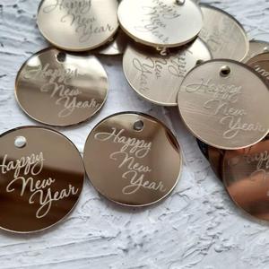 Décoration de gâteau en acrylique 'Honey And Sweetness' et 'Happy New Year' avec écriture noire et dorée, insert pour gâteau de Noël, décoration de fête des fêtes 2026 - Product Image 4