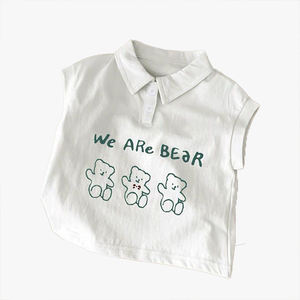 Tenue polo pour enfants 100% coton sans manches, vêtements d'été, nouveaux tops tendance pour garçons et filles, logo personnalisable, tops polo - Product Image 5