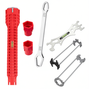 Juego de llaves universales para fregadero, 6 piezas, ajustables de 10-70 mm, mango corto, para instalación y extracción de tuercas de grifos de baño y lavabos - Product Image 1