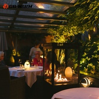 Cheminée de terrasse à gaz populaire avec flamme en verre pour jardin, restaurant et patio extérieur
