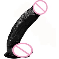 Dildo Anal de Silicona Personalizado de 27cm 30cm, Juguete Sexual Realista de Gran Tamaño para Masturbación, Dildos Negros de 12 Pulgadas para Hombres y Mujeres