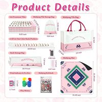 Ensemble complet de Mahjong américain pliable pour le voyage, avec tapis de jeu, sac de rangement, supports de jeu, jetons de jeu, pour 4 joueurs, portable pour les soirées à domicile