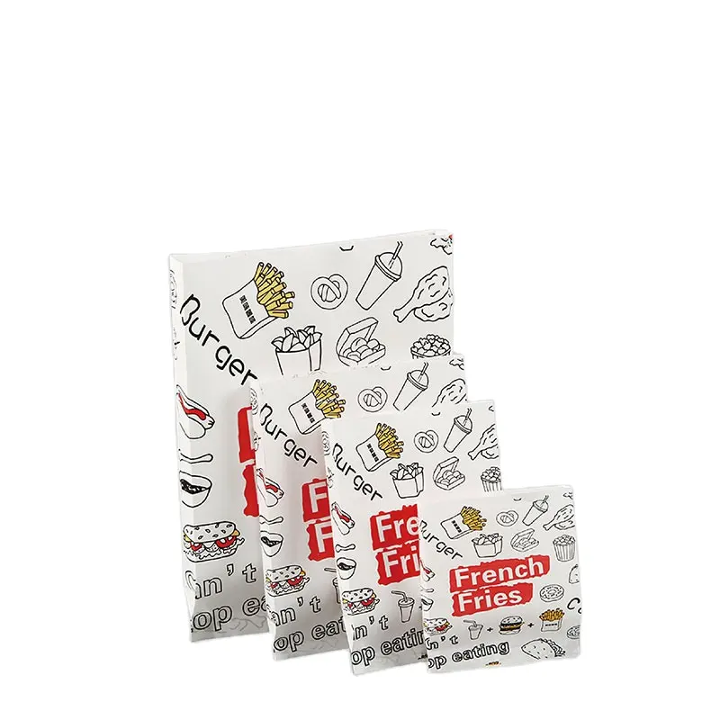 Einweg öl beständige Lebensmittel verpackung Pommes Frites Fried Chicken Snack Benutzer definierte kleine Papiertüte mit Logo