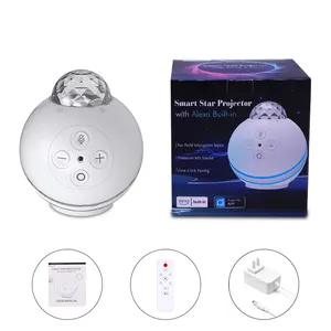 Multifunction Smart Alexa Voice Control Ambient Night Light Galaxy Projector Smart Voice Assistant Speaker With Alexa