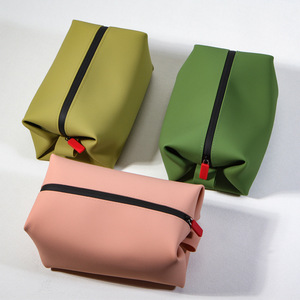 Custom <b>Waterproof</b> <b>Silicone</b> Toiletry Bag Toiletries Makeup Zipper Bag Cosmetic Organizer for Travel - Product Image 4