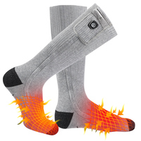 Chaussettes chauffantes électriques épaisses pour le ski, unisexes, pour les sports d'hiver en plein air, avec batterie rechargeable 7,4 V