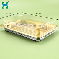 Barquette jetable en BOPS avec couvercle, carrée ou rectangulaire, pour plats à emporter, plateau à sushi japonais, boîte d'emballage pour sushi