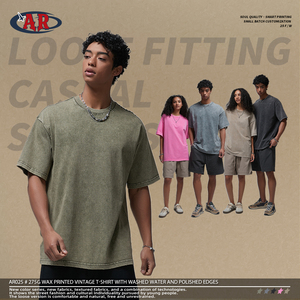 Merk Gewassen Zwaargewicht Streetwear Effen Blanco Oversized Drop Shoulder Heren Op Maat Gemaakte Katoenen T-Shirts - Product Image 2