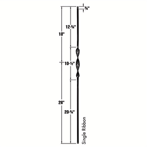 Balaustre <span class=keywords><strong>de</strong></span> hierro forjado artesanal <span class=keywords><strong>de</strong></span> una sola cinta, 1/2" x 44", con husillo negro para barandales <span class=keywords><strong>de</strong></span> escalera <span class=keywords><strong>de</strong></span> estilo tradicional <span class=keywords><strong>de</strong></span> herrero - Product Image 5