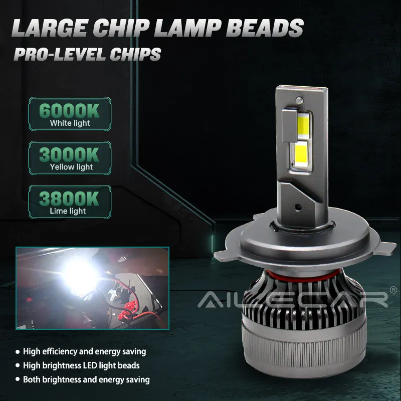 Luzes LED para carros e motocicletas, sistema de iluminação automotiva de alta qualidade com chips de nível profissional 3000K/3800K/6000K