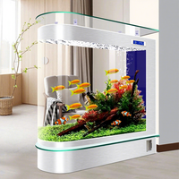 Aquarium vertical en forme de balle avec filtration latérale, pas besoin de changer d'eau, pour salon, usage domestique, aquarium pour poissons rouges