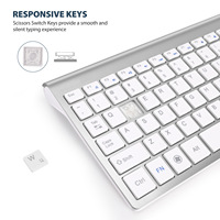 Ensemble clavier et souris sans fil 2,4 G ultra-mince silencieux avec pavé numérique pour ordinateur portable, PC, bureau à domicile – En stock