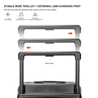Valise PC portable moderne à poignée large, coque rigide en polycarbonate, chariot avec serrure TSA, légère pour les voyages d'affaires