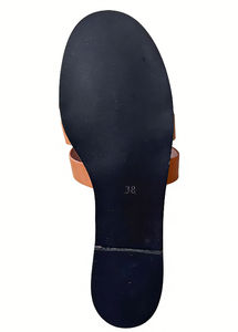 Sandalias de tacón bajo de piel de vaca para mujer, estilo diseñador, de lujo, venta al por mayor directa de fábrica (1.5cm) - Product Image 3