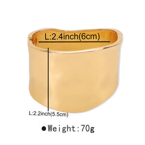 Nouvel arrivage de bijoux de mode Bracelet à motif de vagues géométriques lisses Bracelet rétro à bord large Bracelet <span class=keywords><strong>manchette</strong></span> ouvert pour femmes - Product Image 6