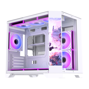 Lovingcool, <span class=keywords><strong>PC</strong></span> para juegos de alta calidad, chasis de computadora de escritorio, pantalla LCD RGB MATX, marco de caja de computadora, chasis y gabinete de Torre media - Product Image 1
