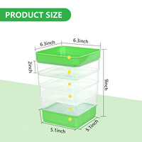 Kit de germination de graines à 4 niveaux DD3171 avec trous de drainage et plateau empilable, micro-pousses fraîches, germination biologique de graines de haricots, plateau de germination